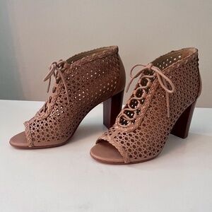 Via Spiga Rattan Block Heel Sandals